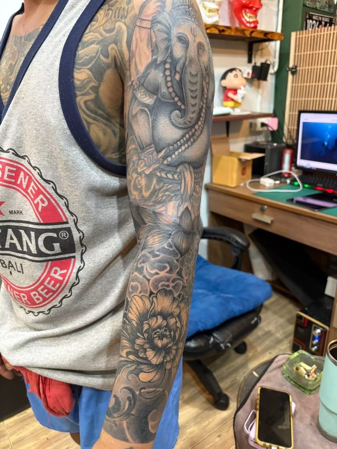 Ganesha full sleeve tattoo