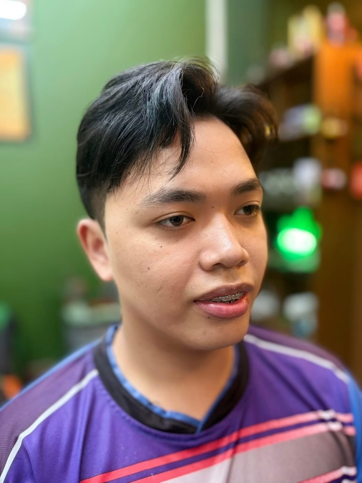 Textured crop with tapered sides